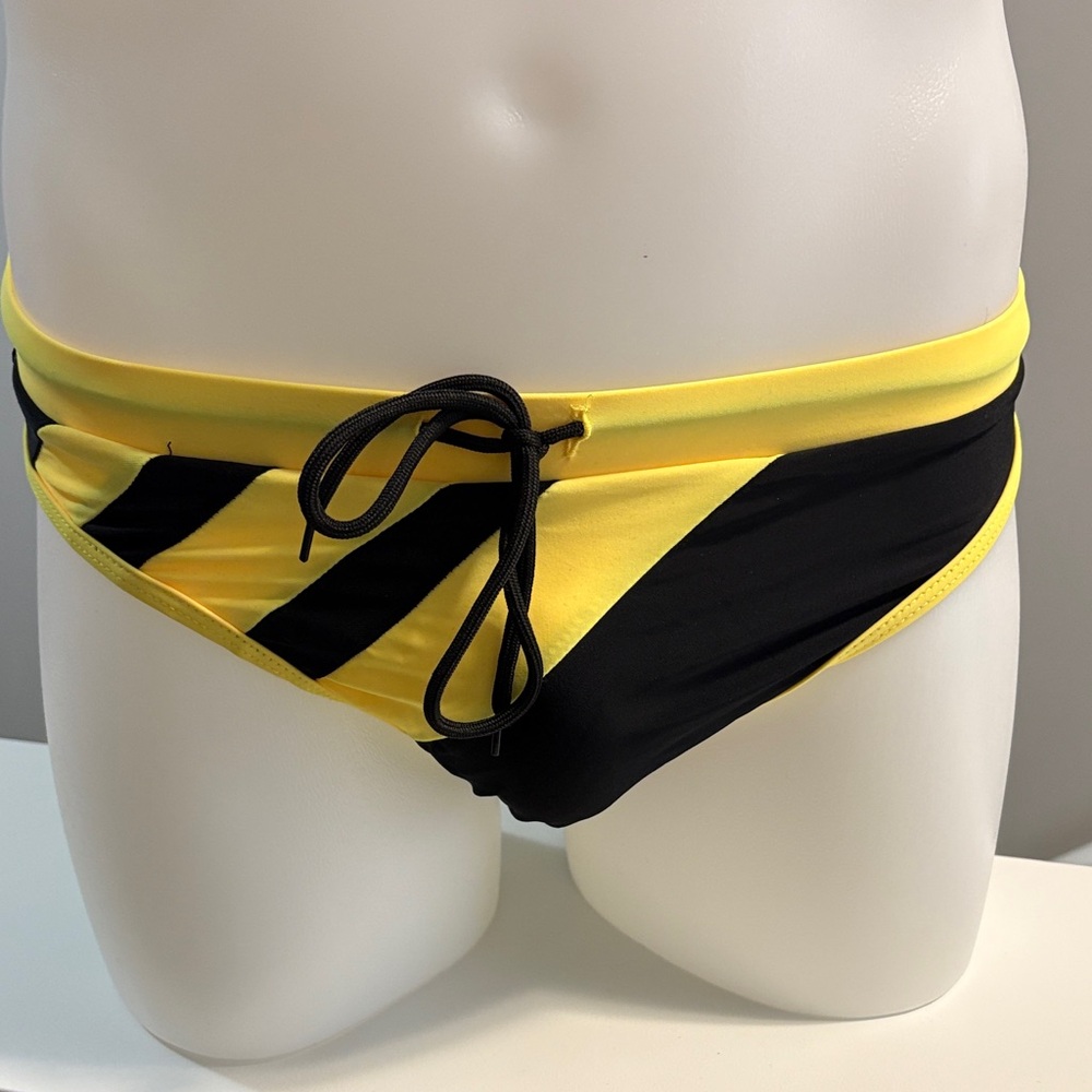 Yellow and Black Men's Swim Trunks
